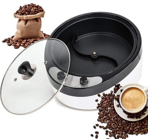 WhAeoy Electric Coffee Bean Roaster(non-stick Pan), Household Baking Machine, Capacity: 800g, Adjustable Temperature/0-240 ° C, 45-degree Angled Design(Baking Evenly), to Cook Daily at Home,A
