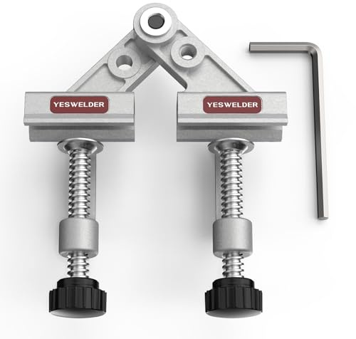 YESWELDER 10-180° Adjustable Tube Clamp with Swing Jaw, Aluminum Alloy Right Angle Corner Clamp for Welding, Woodworking, DIY Projects, Cabinet Making