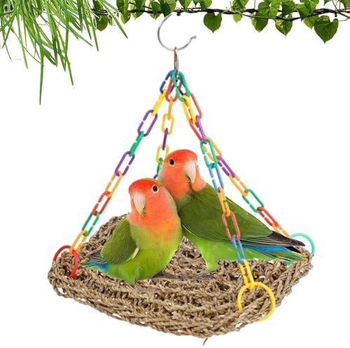 Csirnto Vogel Hängematte, Vogelnest Höhlen Schlafplätze Vogelkäfig Zubehör Vogel Spielzeug Vogelnest Etagenbett Hängende Hängematte für Wellensittich Nymphensittich Finken Hamster Rennmaus