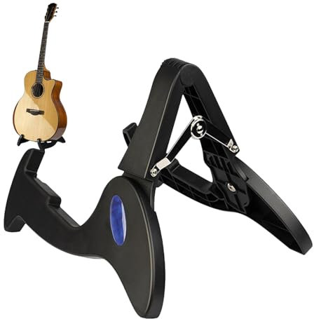 Gitarrenständer für Bassgitarren – zusammenklappbarer Gitarrenständer, verstellbarer Ständer für Bassgitarren | Langlebiger Metallrahmen, rutschfeste Gummifüße, leichtes und tragbares Design zum Üben
