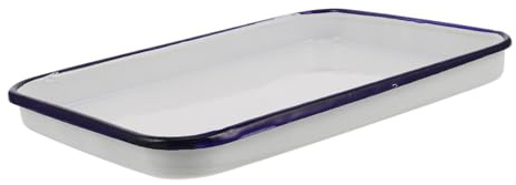 OFFSCH Bandeja de Horno Esmaltada Rectangular de Estilo Retro | Superficie Lisa y Delicada, Resistente al Desgaste, Limpieza Sencilla, Uso Multifuncional, Estética Clásica Elegante