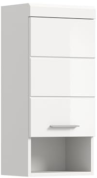 xonox.Home Armario Colgante para Cuarto de baño, Color Blanco, 37 x 79 x 24 cm