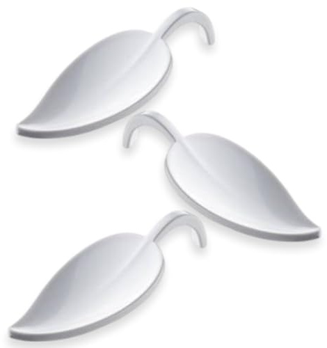 Sicignano | Piattino Finger Food in Melamina Foglia 10,5x4,5x2,2h cm – Resistente e Elegante per Antipasti, Salse e Dessert (3, Bianco)