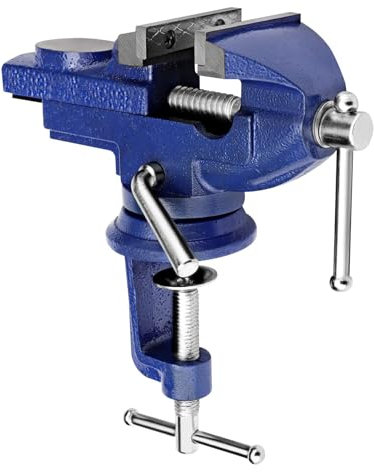 CROWNSHOP Bench Vice 360° Swivel Base Vices forWorkbench Portable Universal Workshop Clamp Adjustable Mini Table Bench Vice Clamp for Workshop Factory (65mm)