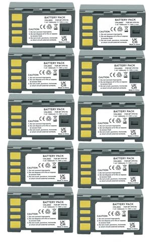 Lithium Battery 1Pc BN-VF815 BN-VF815U BN VF815 Battery ，Compatible For JVC， GZ-HD3, HD5, HD6, HD7, HD10, HD30, Everio GC-PX10 PX100 D720US D720EK(10PCS)