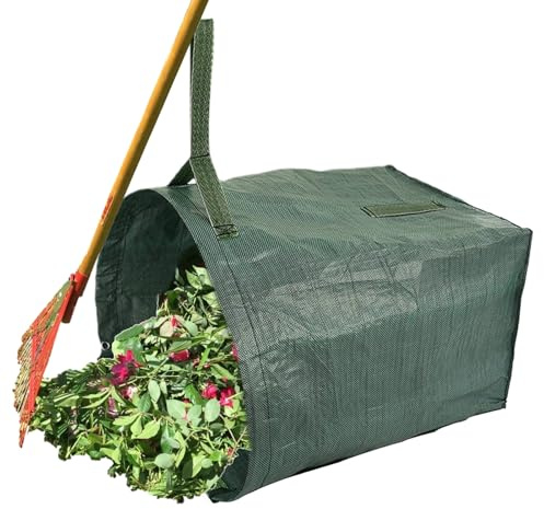 Sacchetti per rifiuti da giardino, sacchetti per foglie da cortile, sacchetti per rifiuti da giardino, impermeabili, con manici, per talee di prato, muschio, siepe, fiori, smaltimento dei detriti