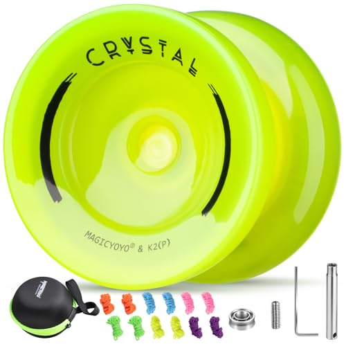 MAGICYOYO K2 JoJo für Kinder, Responsive Yoyo Grün Leuchteffekt im Dunkeln | Unresponsive JoJo für fortgeschrittene Spieler, Professionelles Finger-Spin-Tricks Jo Jo+Yo Yo Lager-Set