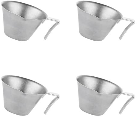 4 x Edelstahl-Extraktionsbecher, 100 ml, Kaffee-Messbecher mit Skalenmarkierung, praktische Unzen, Tasse, Espresso-Zubehör