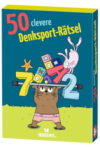 Moses. 50 clevere Denksport-Rätsel – Kartenset für kluge Köpfe, spielerisches Gehirntraining mit Zahlen, Buchstaben & Formen, Denkspiel für Kinder ab 8 Jahren, Yellow