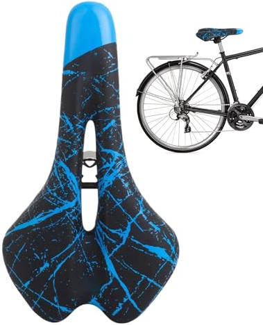 Nubamzy Sella per mountain bike, con stampa, struttura cava, ammortizzante, traspirante, accessorio da ciclismo per uomini e donne, da strada, mountain bike