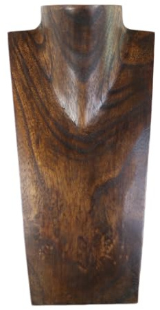 Tokoindah Schmuckständer Kettendisplay Schmuckbüste aus Holz 30 cm – Handgefertigtes Halsketten-Display für Ketten bis 60 cm, für Schaufenster, Messen, Schmuckaufbewahrung (Braun-30cm)