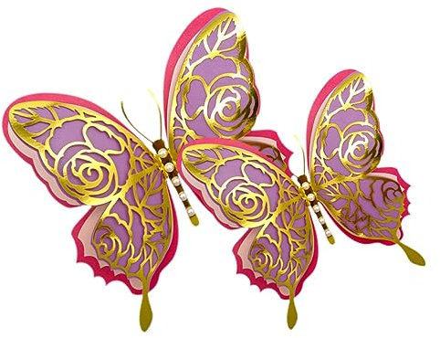 Cabilock 2 Stück Realistischer Schmetterling Wandaufkleber Hochzeit Schmetterlingsaufkleber ausgeschnitten Die Und Schmetterlingswände Aufkleber Abnehmbare Schmetterlinge Wandtattoos Papier