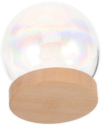 Mobestech Perlenfarbene Blasenkugel Ästhetische Innengläser Ewige Blumenkuppel Cloche Heimdekor Transparente Glasabdeckung Glaskuppel Zarte Glasabdeckung Kuppel Basismodell
