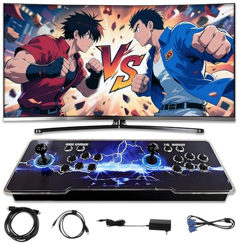8000 3D WIFI Games In 1 Retro Gaming Console, 1280*720 HD Display, Video Emulator Gaming Console Support 4-Player, 3D Dual Joystick, Plug and Play for TV Games (Lightning)
