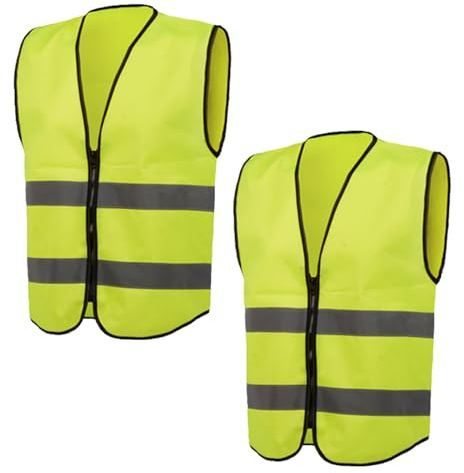 2 Pieces Kids High Vis Vest,Hi Visibility Reflective Childs Safety Children's Strips Vests Fluorescent Green Visibility Personalised Jackets,for Kid Toddler Childrens Family Driving Costume Outdoor