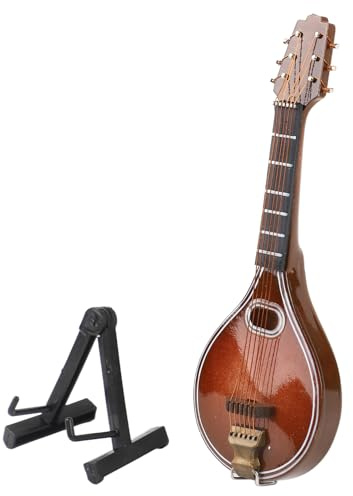 Restokki Mini Mandolin Instrument élégant Sauveillance de l'espace Fait à la Main 8 Cordes Modèle de Mandoline Décoration de la Maison