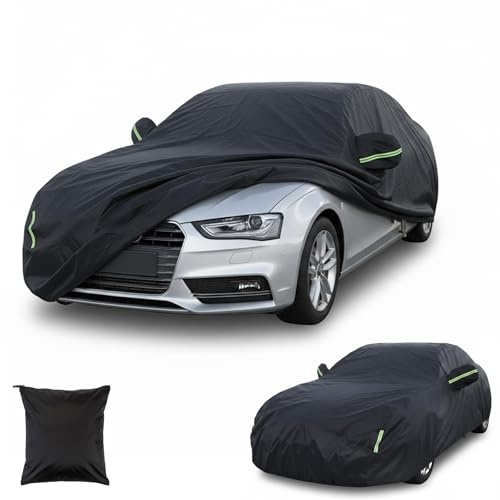 Journeyside Funda Coche para Sedán, 190T Funda de Coche Exterior Impermeable, para Exteriores, Resistente a la Nieve,el Polvo y el Viento, Dimensiones: 4.9 x 1.8 x 1.5m,con Bolsa Almacenamiento