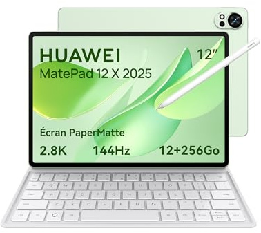 HUAWEI Tablette MatePad 12 X 2025, et M-Pencil Pro, Clavier Inclus, écran PaperMatte Ultra-Clair de 12 Pouces avec résolution 2.8K, 144 Hz et 1000 nits, 12+256 Go, Batterie 10100 mAh, Vert