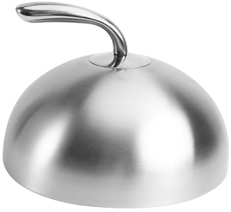 WEKADRIN Cubierta para Bistec de Acero Inoxidable Tapa Redonda Protectora Salpicaduras Cubierta de Comida para Barbacoa y Cocina para Vapor y Fundir Queso