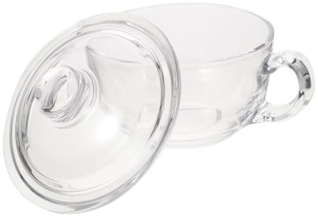 MOLUCKFU Bol Verre avec Couvercle et Anse Bol Petit Déjeuner Polyvalent Verre Alimentaire pour Soupe Céréales Lait Nouilles et Fruits Transparent