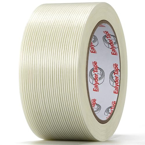 Reinforced Fiberglass Tape 50mm x 27.4m Transparent 170mic Filament Heavy | Transparent filament strapping tape with fiberglass reinforcement. 170mic thick, heavy duty for packing & bundling