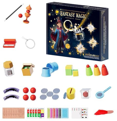 ZesGlyxyr Juego de Magia -Más de 90 Trucos de Magia para Niños,Coffret Magie Enfant con Varita Mágica e Instrucciones, Regalo Ideal para Niños, Niñas, Niños Pequeños, Principiantes
