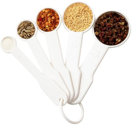 Juego de 8 tazas y cucharas medidoras, juego de cucharas medidoras, tazas medidoras para medir ingredientes secos o líquidos, utensilios de cocina para cocinar y hornear (blanco)