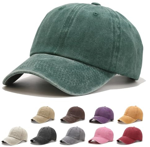 Fuantuda Cappello da Baseball, Berretto da Baseball Unisex, Regolabile Berretto da Baseballs in 100% Cotone, Cappello Visiera Donna, per Sport All'aperto, Adatta a Uomini e Donne