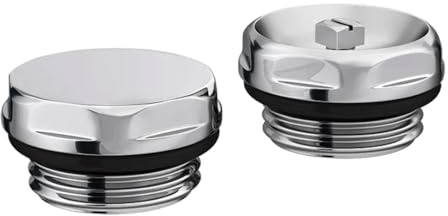 Turkish Zone Central Heating Radiator and Towel Rail Blanking Plug & Air Vent Set 1/2 Thread Easy Installation - Nickel