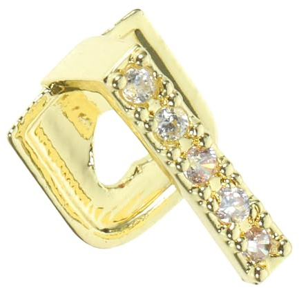 Hemobllo Vergoldeter Einzelner Hip hop Zahnschmuck mit Strass Robuster Rapper Mouth Grill für Party Cosplay und Bühnenauftritte Komfortabel und Langlebig aus Feinem Kupfer