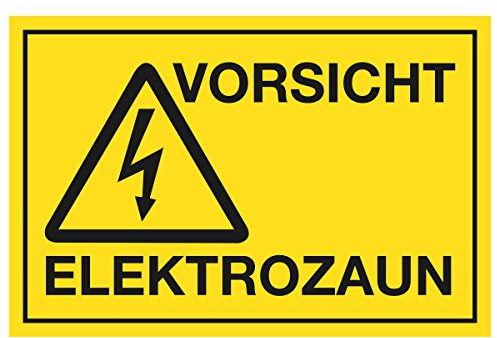 WANDKINGS Hinweisschild - Vorsicht Elektrozaun - stabile Aluminium Verbundplatte - Wähle eine Größe - 30x20 cm