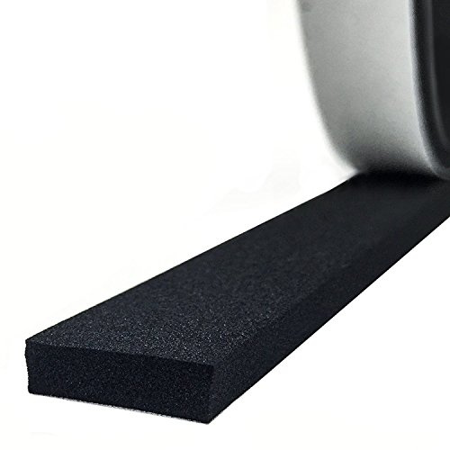 XCSSKG Tira de sellado de espuma de alta densidad autoadhesiva, 1/2 pulgada de ancho x 1/8 pulgadas de grosor x 50 pies de largo (1.5 cm de ancho x 3 mm de grosor x 5 m de largo)