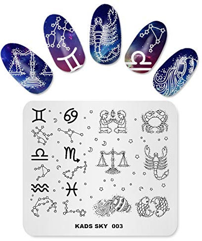 KADS Nail Art Stamping de moda Plantilla Uñas Decoración Pegatinas Imagen de Bricolaje Manicura Estampado Placa Herramientas de la Plantilla (SK003)