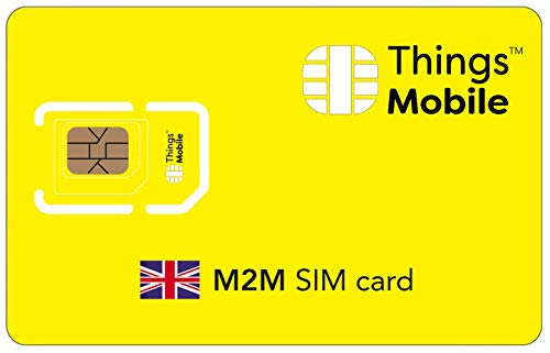 Daten-SIM-Karte M2M UK - Things Mobile - mit weltweiter Netzabdeckung und Mehrfachanbieternetz GSM/2G/3G/4G. Ohne Fixkosten und ohne Verfallsdatum. 10 € Guthaben inklusive