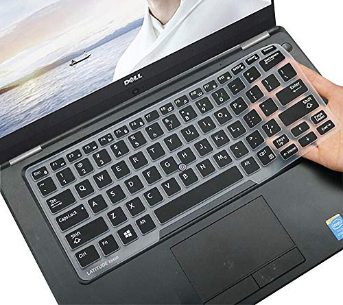 Tastaturabdeckung für Dell Latitude E7450 E7470 E5470 E7480 5480 5490 5491 7490, Dell Latitude 3340 E3340 Laptop-Tastaturschutz, ultradünn, weich, Schwarz (US-Layout, mit Spitzung)
