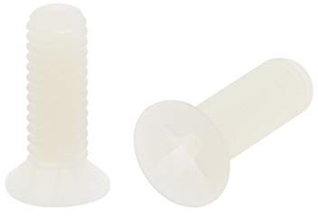 sourcing map 100pcs Vis nylon filetées M4 x 12 mm vis cruciformes à tête plate Phillips