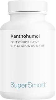 Supersmart - Xanthohumol 50 mg - Hopfenblüten standardisiert auf 10% Xanthohumol - Antioxidanzien-Ergänzung - fördert den Schlaf & beruhigt die Reizbarkeit | Nicht GVO - 90 vegetarische Kapseln