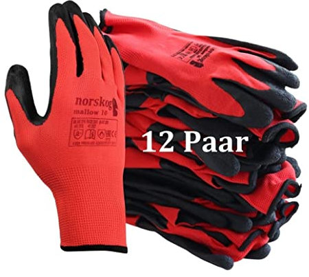 norskog Mallow Arbeitshandschuhe Lederhandschuhe Herren Handschuhe Schutzhandschuhe Gartenhandschuhe Montagehandschuhe Bauhandschuhe Lagerhaus Garten Baustelle 12 Paare Gr.9