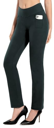 MOVE BEYOND Hose Damen High Waist mit Geradem Bein Stretch Hose Damen Für Yoga Business Sport Outdoor Training
