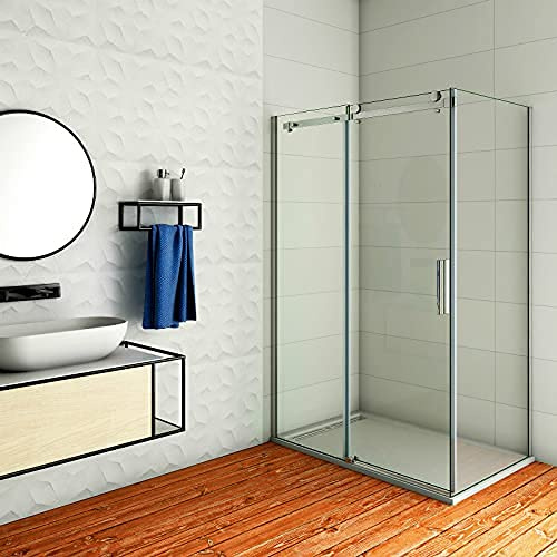 Acezanble 120x80cm Duschkabine Duschtür 6mm Glas H195cm Duschabtrennung Dusche Schiebetür