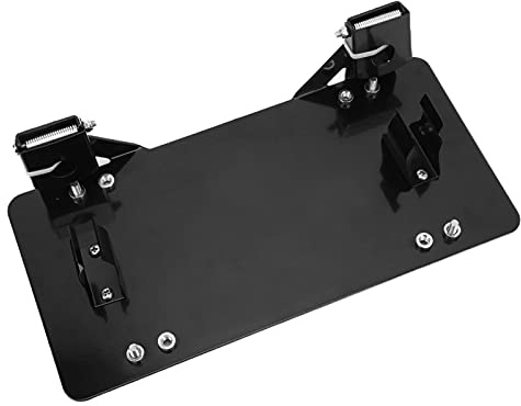 Akozon Soporte De Placa De Matrícula, Soporte De Placa De Matrícula De Cabrestante De Labio Superior De Acero Inoxidable Para Automóviles, Camiones, Motocicletas