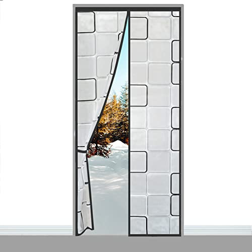 Sichtschutz Tenda Oscurante/Termica Porta 100x205cm, Anti Zanzare Calamite Tenda, Isolamento Acustico, Facile da installare per Legno, Ferro, Porte in Alluminio e Balcone