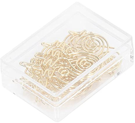 Mini-Büroklammern, Niedliches Katzen-Design lichtecht und rostfrei, 100 Stück Metall-Gold-Büroklammern für Büro Schule Homeoffice Organisation