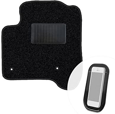 moto-MOLTICO Fahrer Fußmatte Auto Velours Fahrerseite Autoteppiche Schwarz Fahrermatte 1-teilig passend für Citroen C3 Picasso 2008-2017