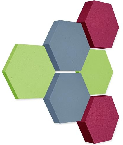 platino24 Akustikpaneele 6 Elemente Edition LOFT 3D I Ø 300mm Akustikplatten Schalldämmung Wand & Decke I Akustikschaum Schall-Absorber aus Basotect 30-70mm mit farbiger Akustikbeschichtung