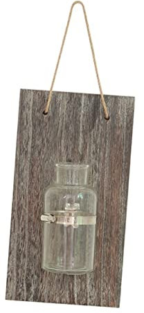 Yardwe 1 Stück Vintage Holz Wandleuchte Wandvase Wandbehang Wandleuchte Container Dekorative Wand Miniatur