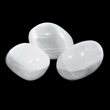 TENET SELENITE Mineralsten för kristalloterapi helande meditation (3 STYCKER ULEVIGERADE STONTER 25-30MM)