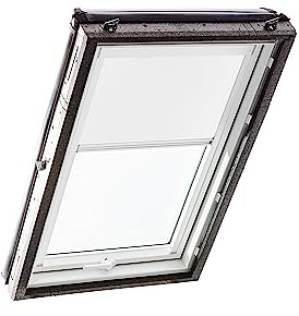 Tenda Oscurante Originale Roto ZRV - Guide di Scorrimento Laterali Bianco - per Finestre da Tetto delle Serie R4/R7 e Classic 43/73 - Dimensioni 074/118 | 07/11 - Colore del Tessuto Bianco