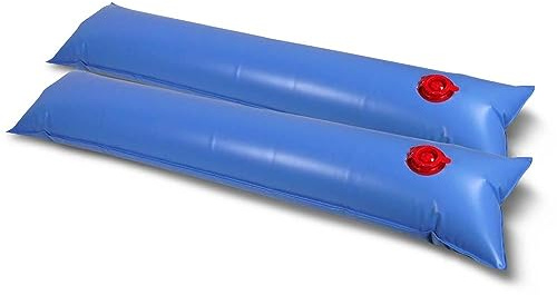 Wassersack gerade 4er Set (1,22 m) zur Beschwerung von Pool Winterabdeckungen - Befestigungsschlauch mit Einfüllstutzen für versenkten Pool - PVC Randsack in blau