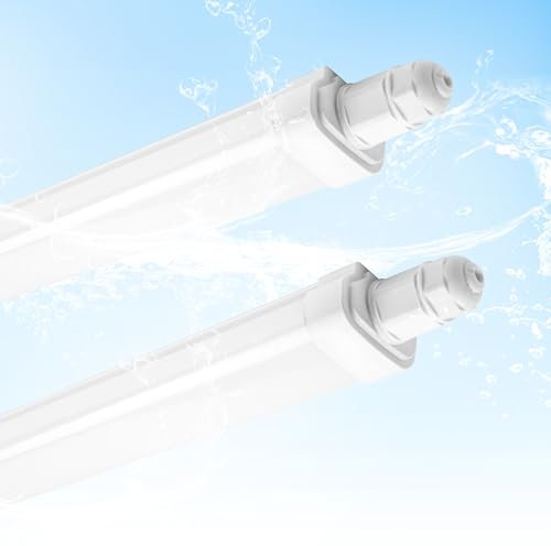 BrightFly Reglette LED 120cm(2 Pack), Reglette LED 30W 3420LM 6500K, LED garage Étanche IP65, Tube led LED pour Bureau,Entrepôt, Garage,Ateliers, Salles de stockage, Parkings
